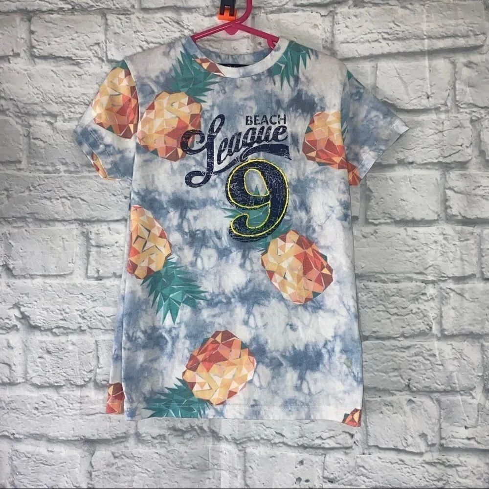 Rebel by Primark graphic and pineapple print tie dye top girls size 7/8